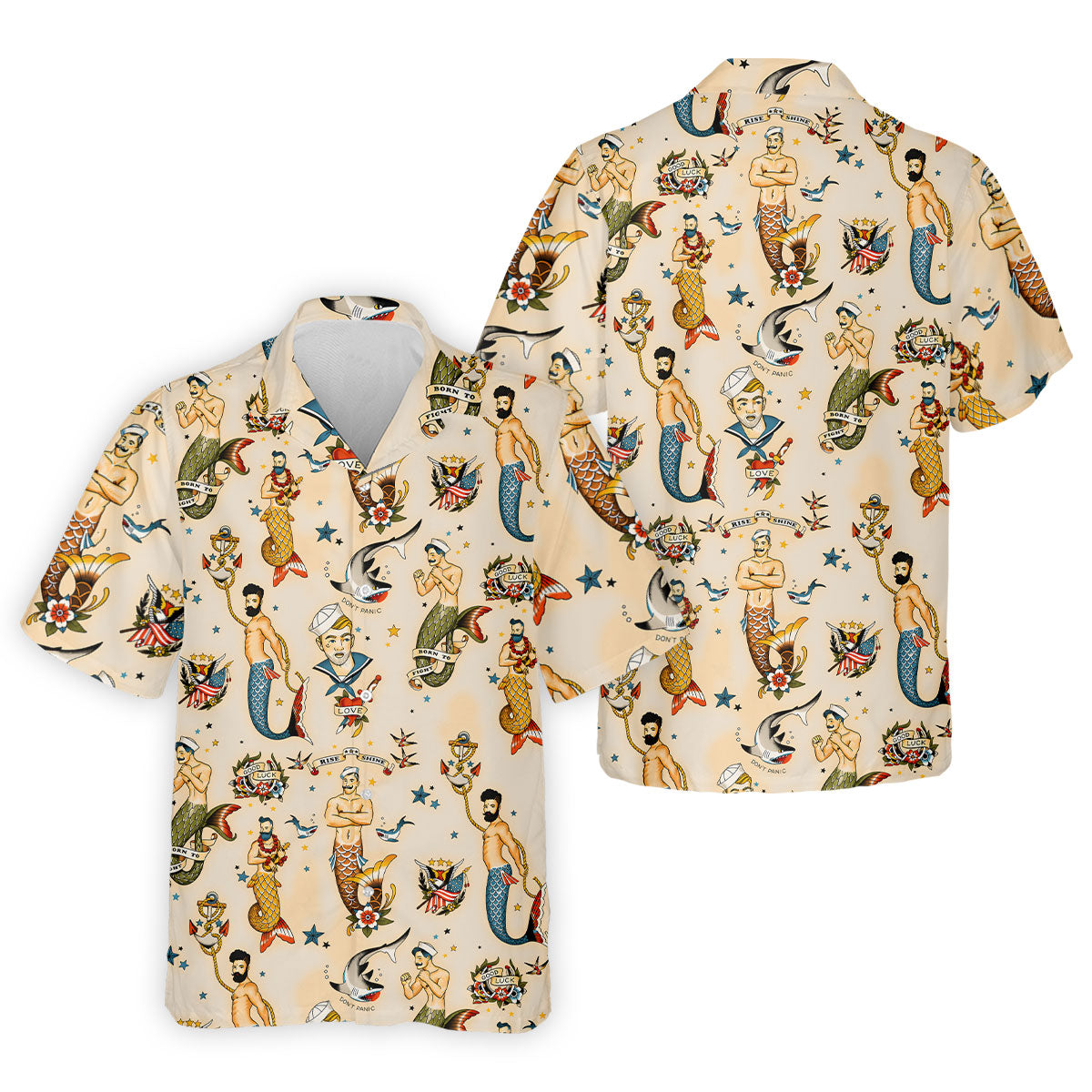 Mermen Rise And Shine Men's Funny Golf Shirts, Gay Pride Month Celebrate Golf Shirts For Men