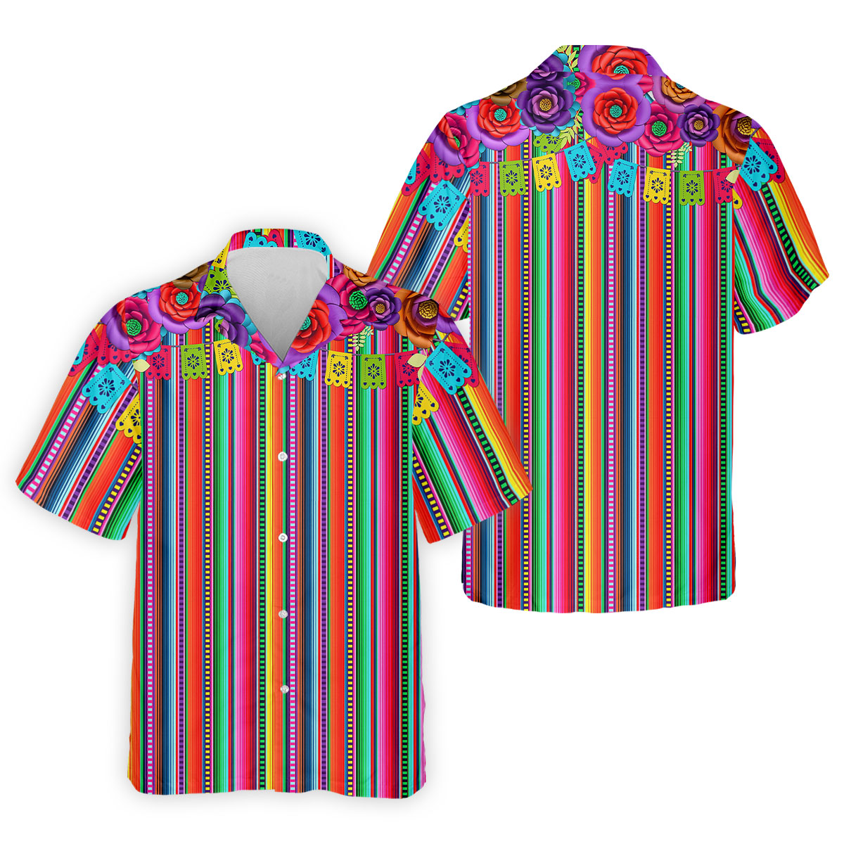 Mexican Serape Pattern Golf Tops For Men, Cinco De Mayo Celebration Golf Shirts For Men