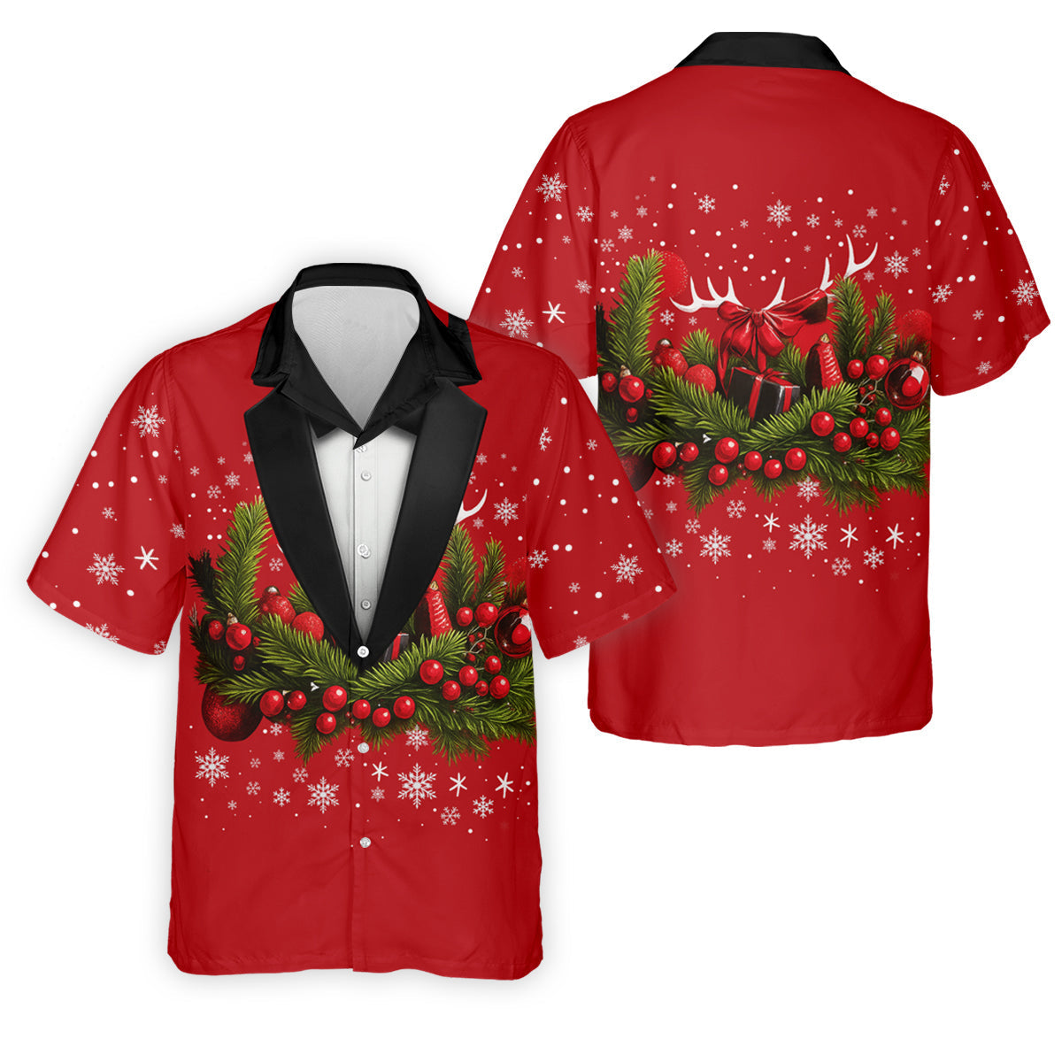 Christmas Mistletoe Vintage Prints Men's Golf Polo Shirts, Christmas Golf Shirt, Golf Gift For Men