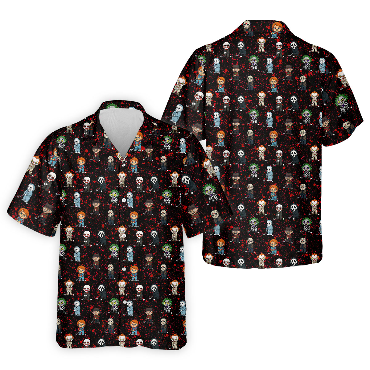 Black Horror Character Golf Polo Shirt, Men's Golf Polo, Hawaiian Golf Shirt