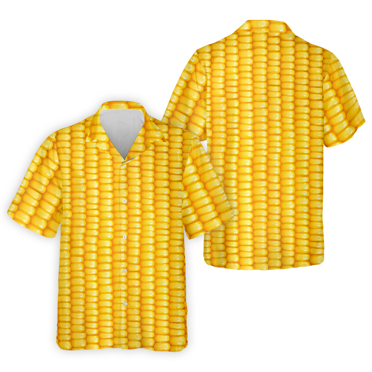 Realistic Sweet Corn Cob Print Design Hawaiian Golf Shirt, Golf Shirts For Men, Polo Shirts For Men
