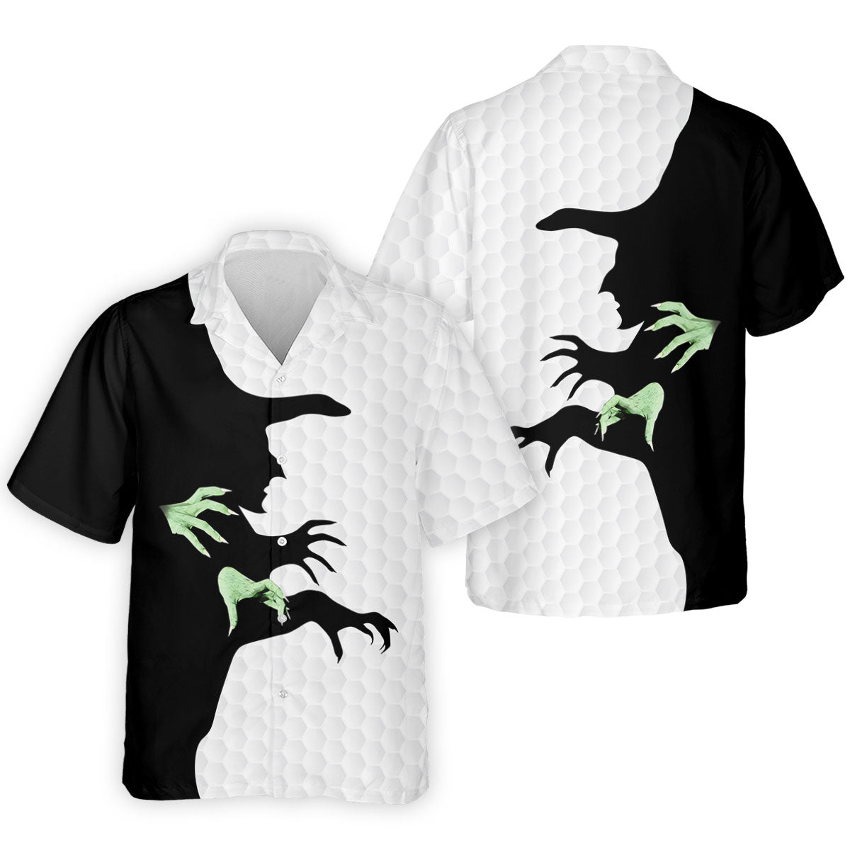 Halloween Wicked Witch Shadow Golf Shirt, Men's Golf Shirt, Hawaiian Golf Shirt