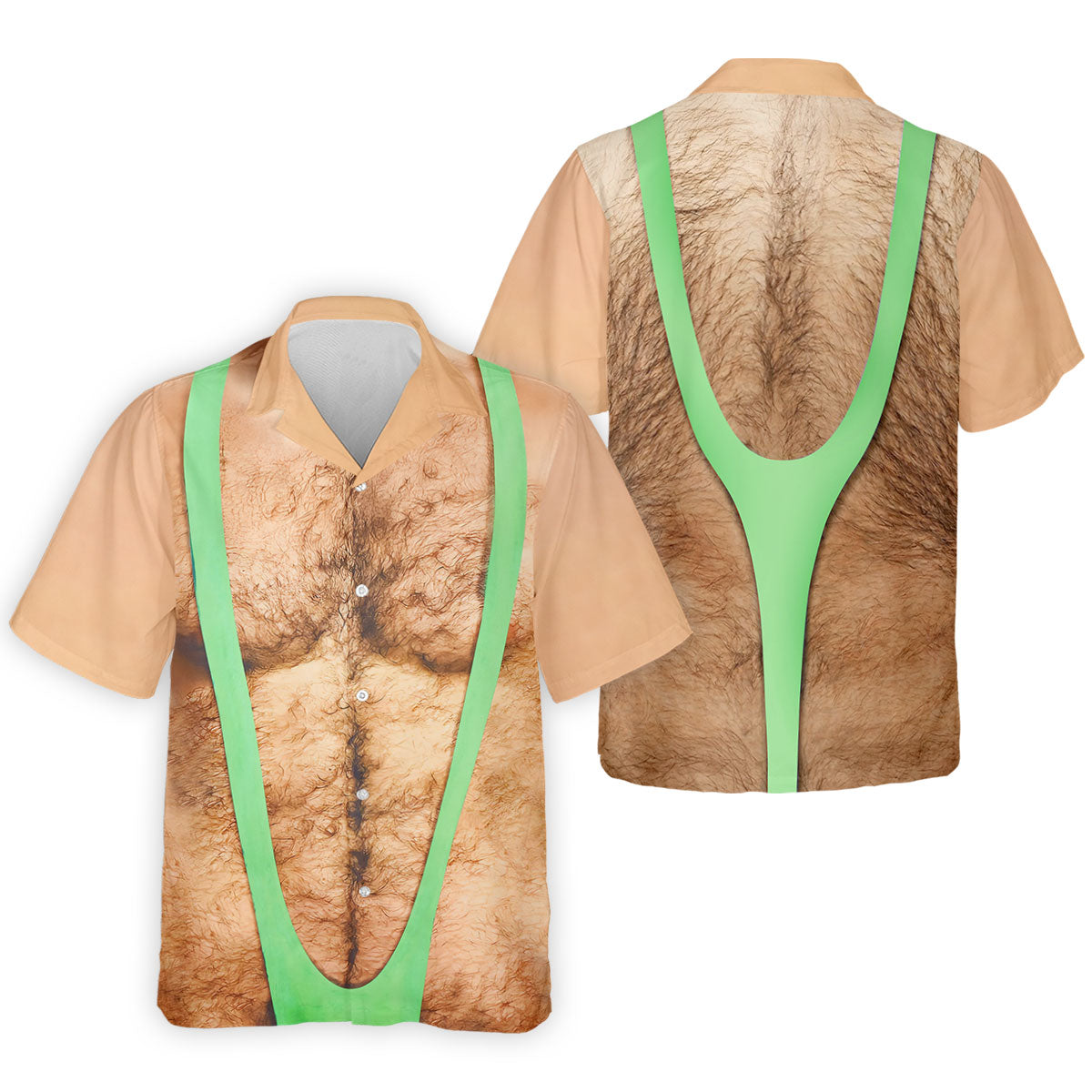 Funny Hairy Chest Illusion Golf Polo Shirt, Golf Polo Shirts For Men, Mens Golf Apparel