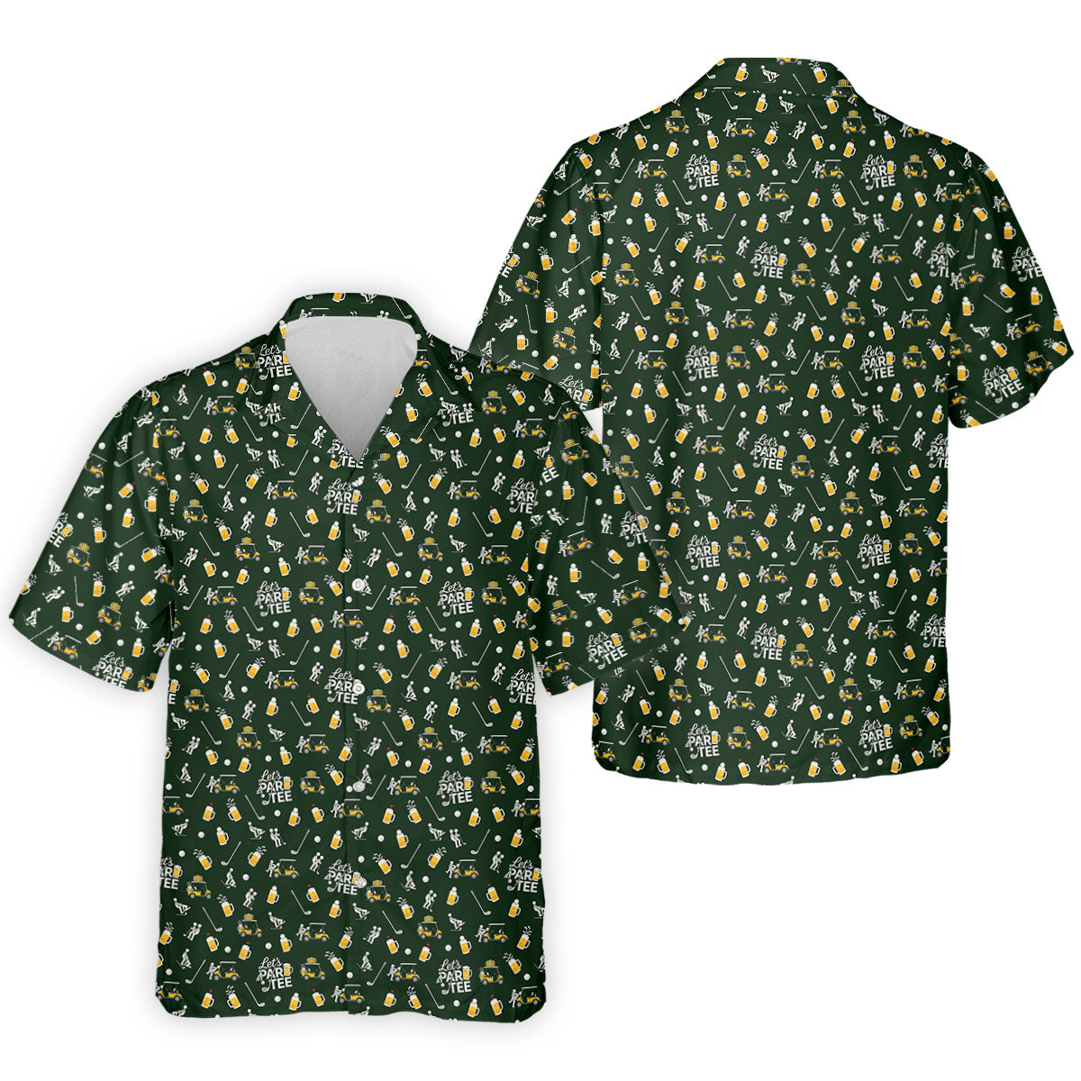Let's Par Tee Funny Golf Pattern Polo Shirt, Mens Golf Polo, Hawaiian Golf Shirt