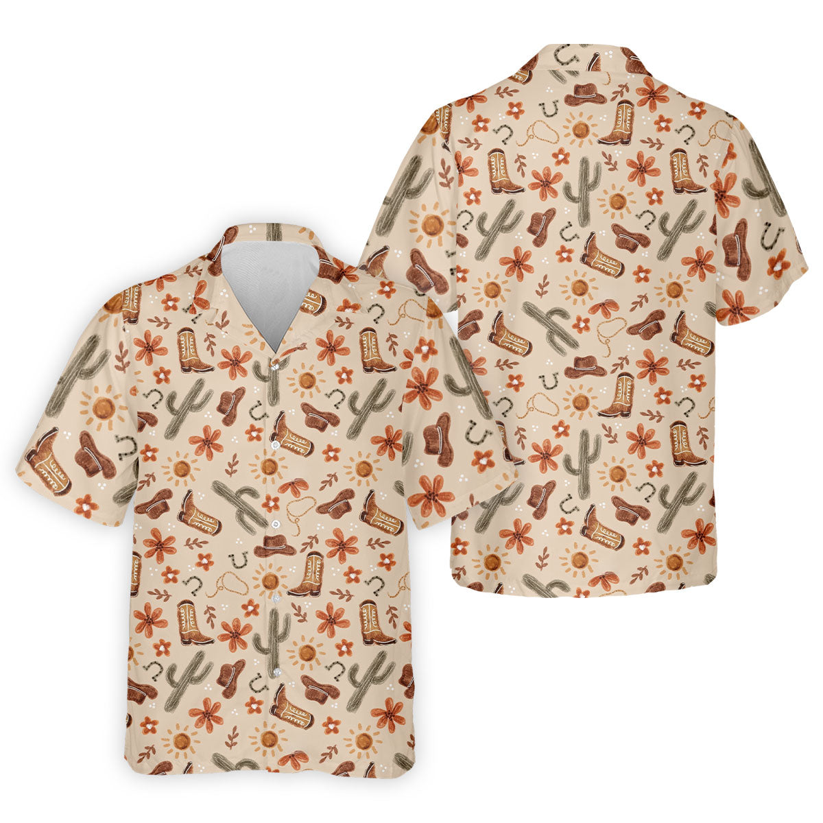 Colorful Western Cowboy Boots Pattern Hawaiian Golf Shirt, Golf Apparel For Men, Mens Golf Polo (Copy)