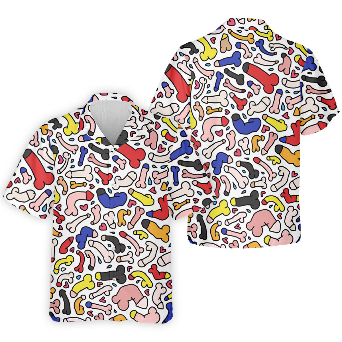 Funny Colorful Adult Doodle Pattern Polo Shirt, Mens Golf Polo, Golf Shirts For Men