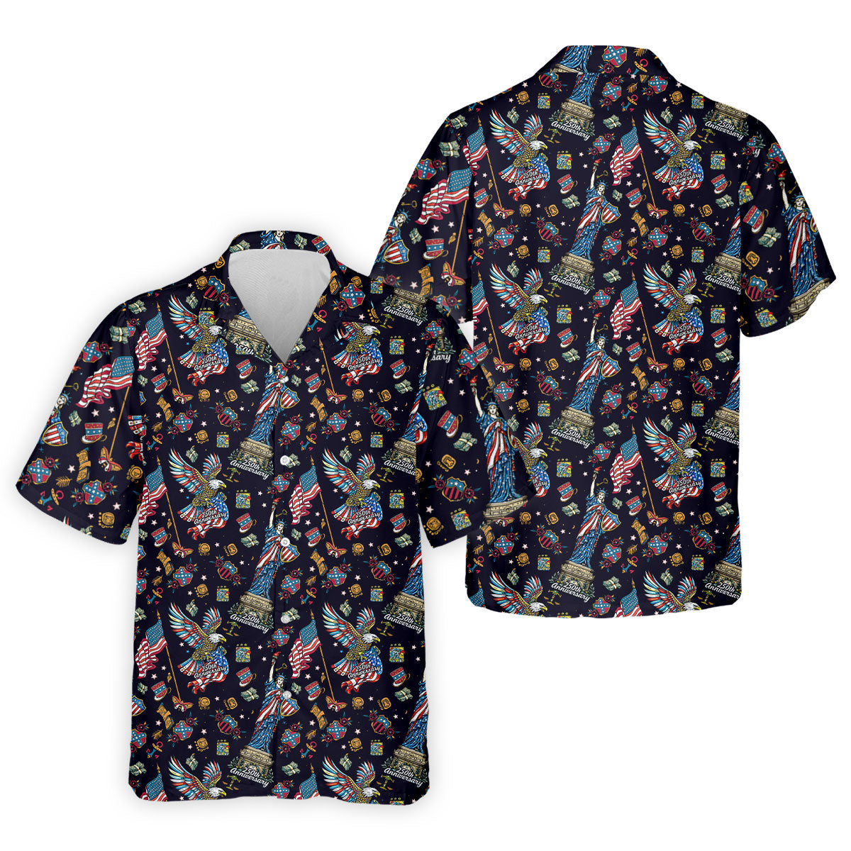 American History Culture Patriotic 4th Of July Golf Shirt, 250th Anniversary Golf Shirts For Men