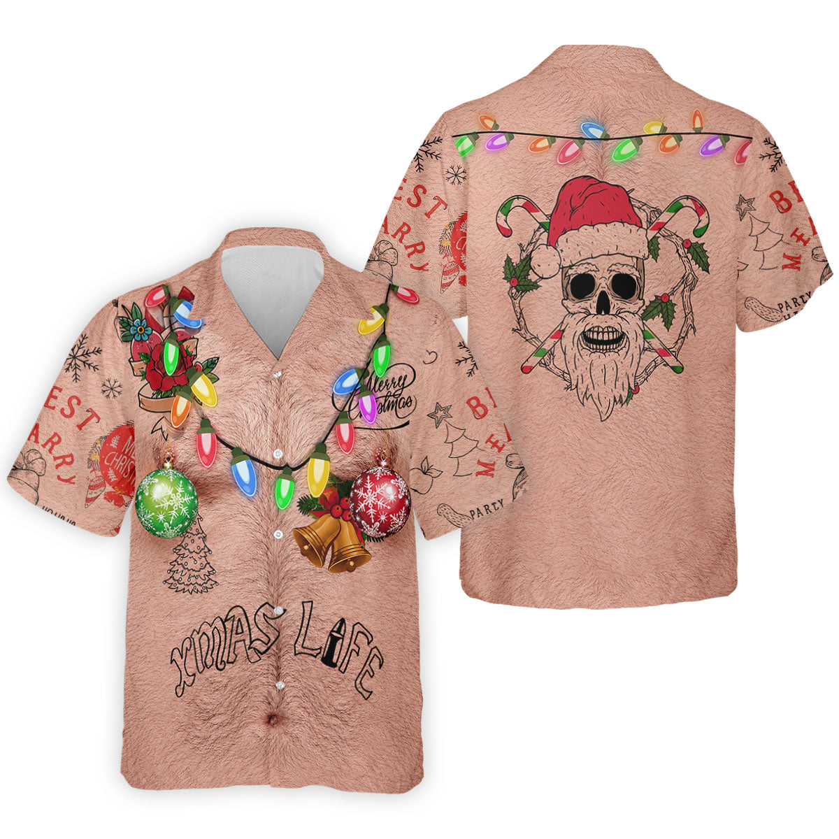 Funny Xmas Life Christmas Lights Body Golf Shirt, Ugly Christmas Shirt, Christmas Golf Shirt