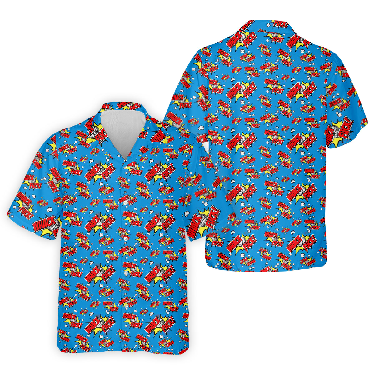 Funny Whack F*ck Comic Golf Ball Blue Polo Shirt, Mens Golf Polo, Golf Apparel For Men