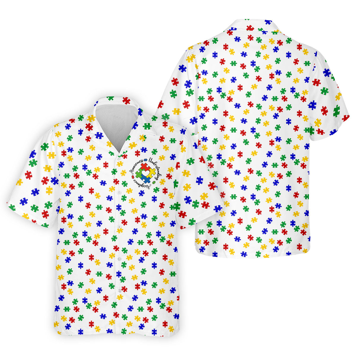 Awareness Understanding Acceptance Autism Puzzle Men's Polo Shirt, Autism Awareness Shirt, Golf Shirts For Men