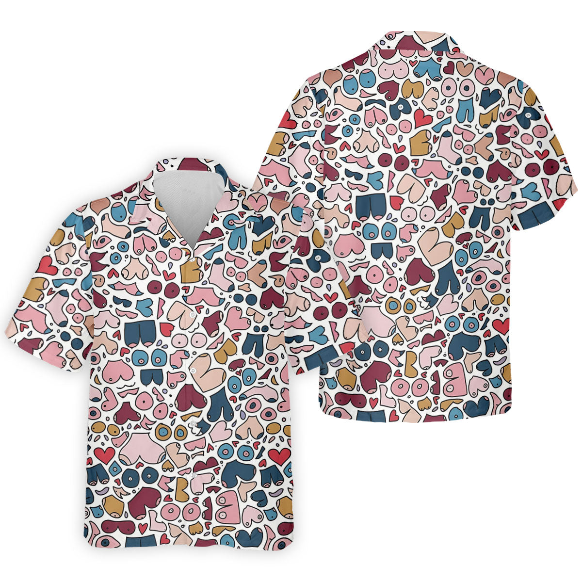 Funny Adult Body Parts Pattern Shirt, Mens Golf Polo, Printed Golf Shirts (Copy)
