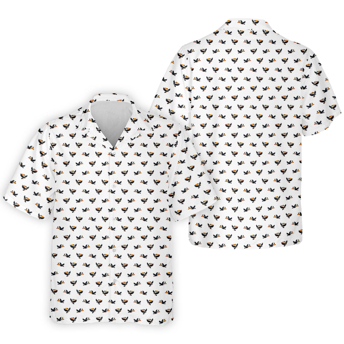 White Funny Toucan Beer Golf Polo Shirt, Men's Golf Apparel, Printed Golf Shirts
