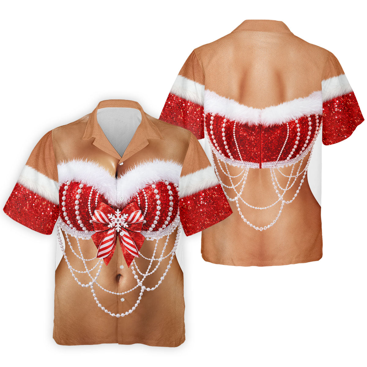 Sexy Santa Bra And Pearls Christmas Golf Shirt, Mens Golf Polo, Golf Shirts For Men
