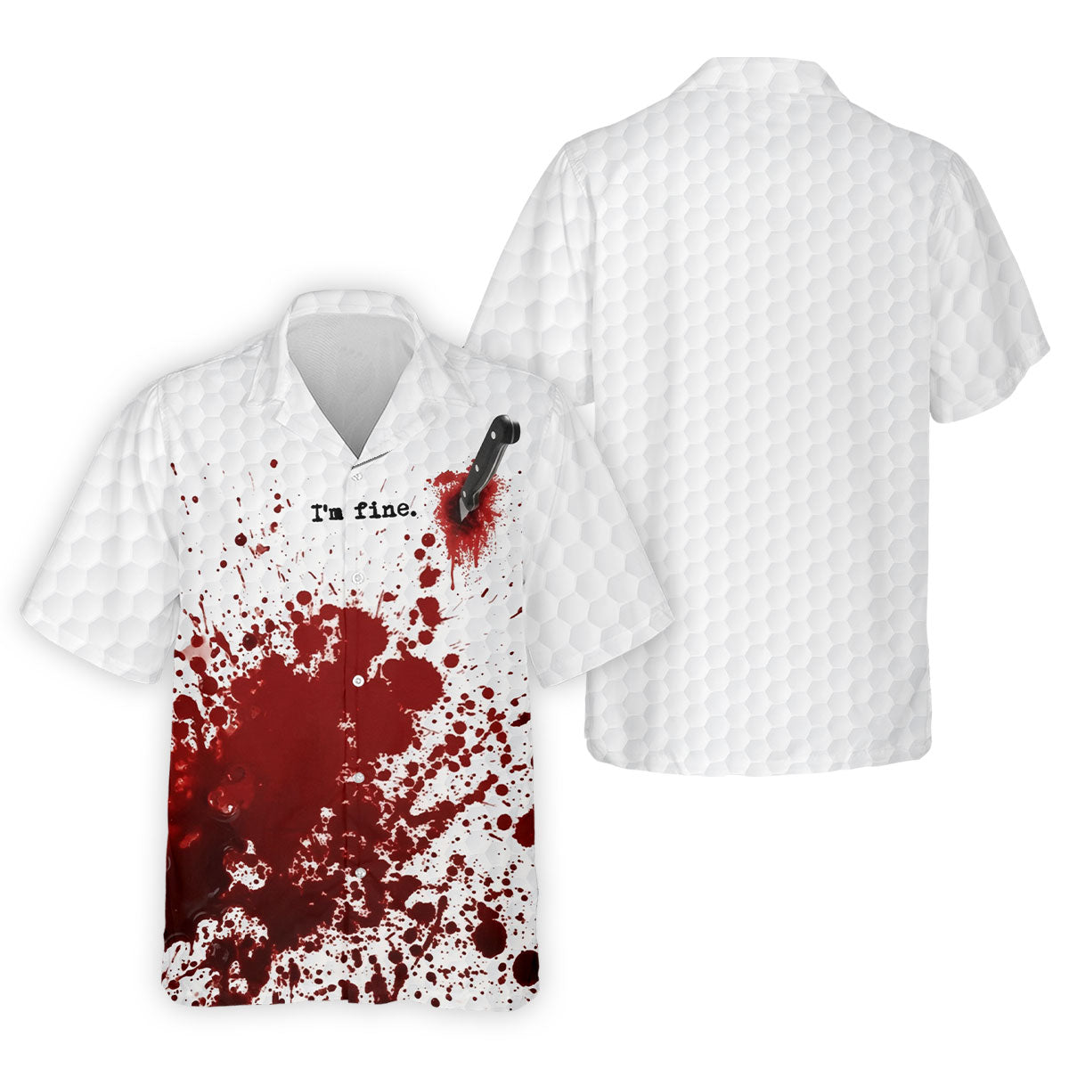 I'm Fine. Horror Golf Polo Shirt, Golf Polo Shirts For Men, Printed Golf Shirts