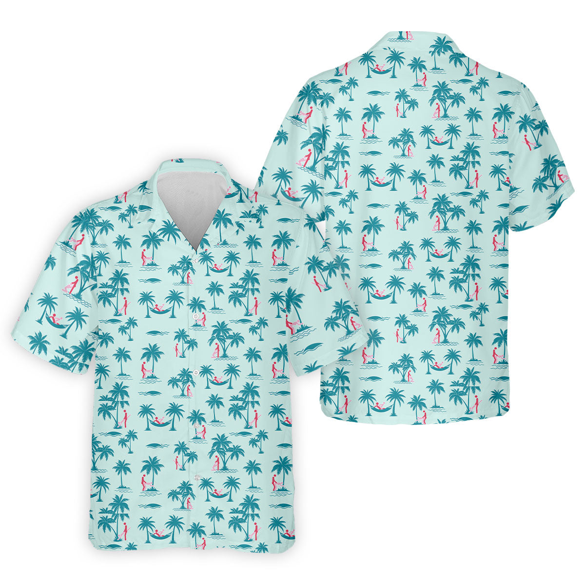Tropical Beach Golf Paradise Polo Shirt, Golf Polo Shirts For Men, Printed Golf Shirts