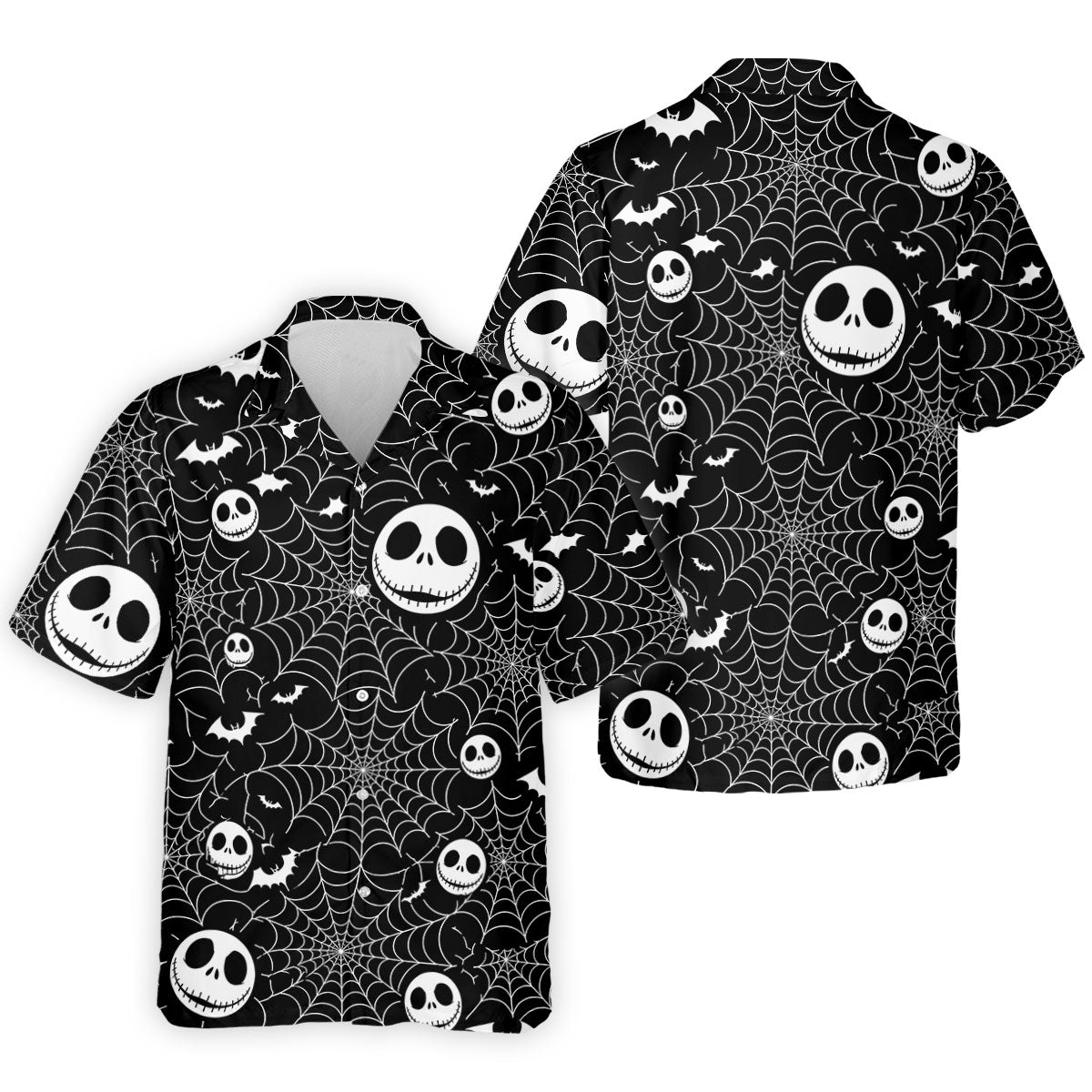 Black Horror Character Spider Web Pattern Golf Polo Shirt, Mens Golf Polo, Hawaiian Golf Shirt
