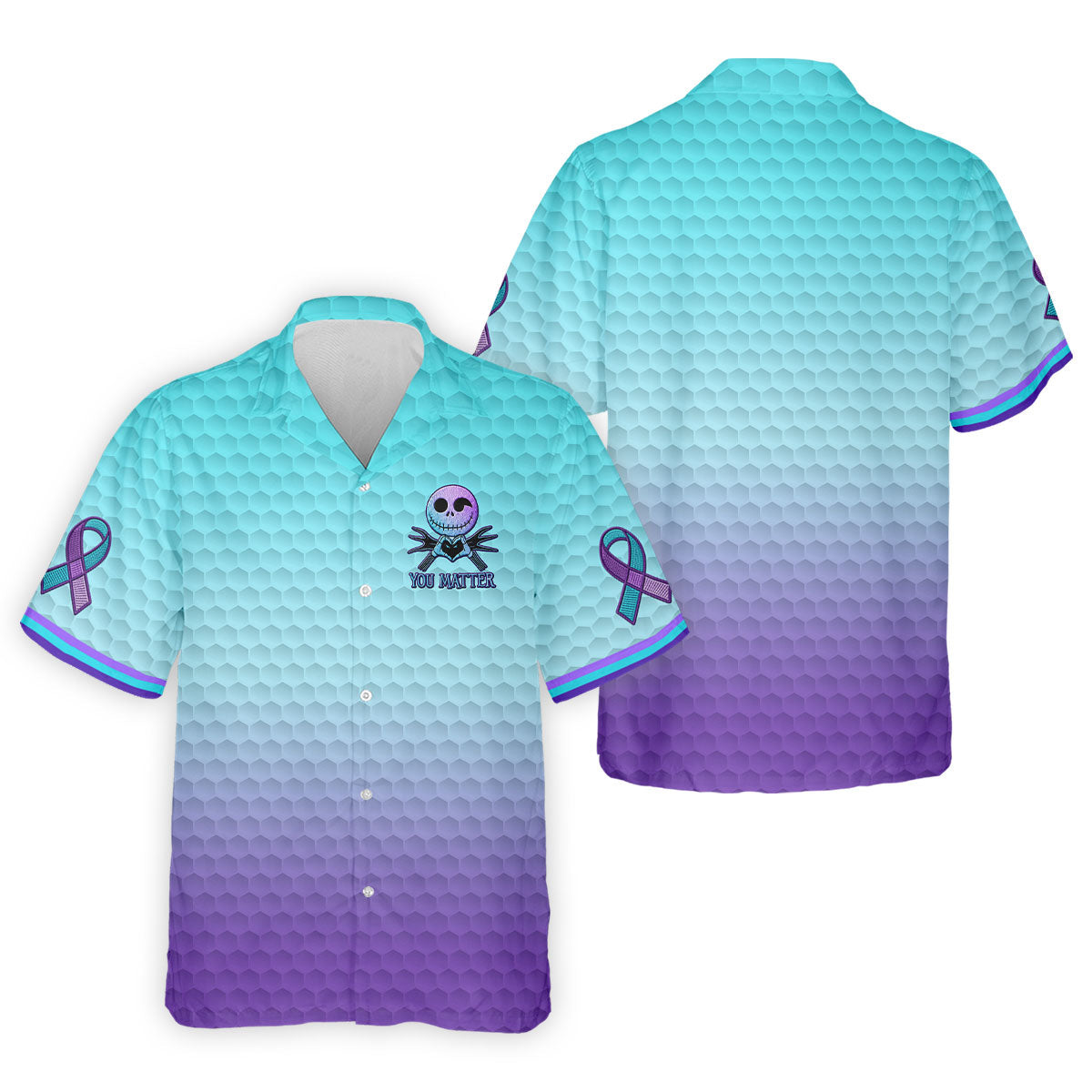 You Matter Suicide Prevention Skeleton Pocket Logo Polo Shirts For Men, Mens Golf Polo