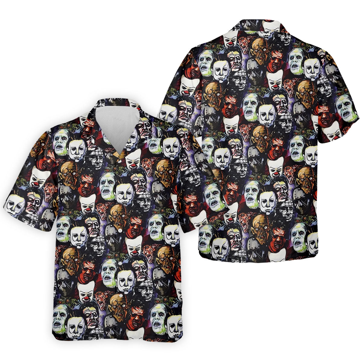 Horror Character Movie Villain Collage Golf Polo Shirt, Men's Golf Polo, Hawaiian Golf Shirt