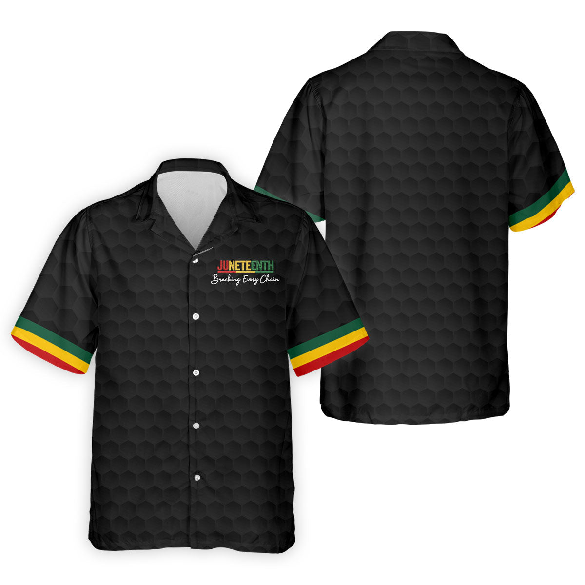 Juneteenth Breaking Every Chain Golf Ball Pattern Golf Tops For Men, Black Heritage Day Golf Shirts For Men