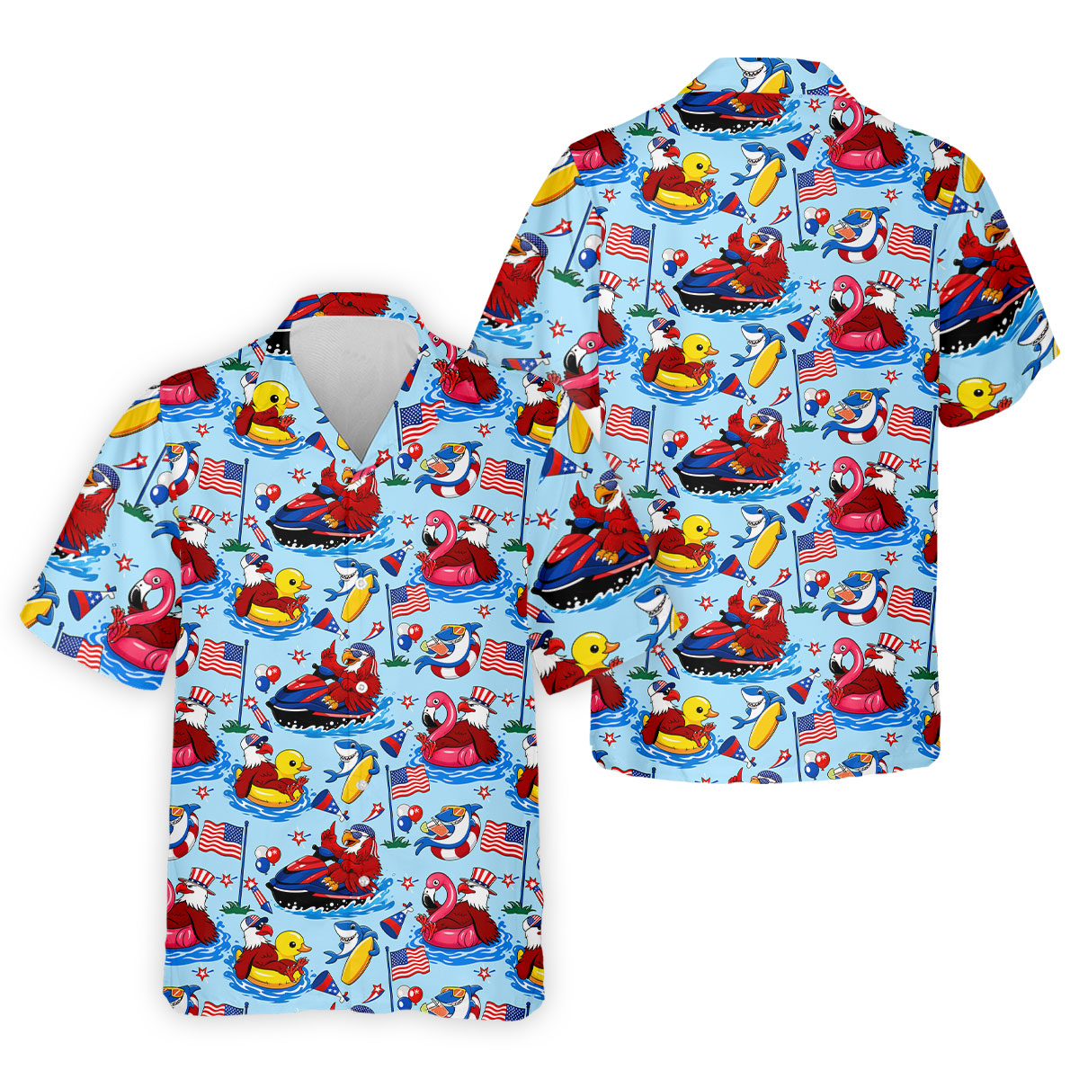 Tropical Pool Party Animal Golf Shirt, 250 Years USA Patriotic Golf Shirt, 4th Of July Golf Shirt, Golf Shirts For Men