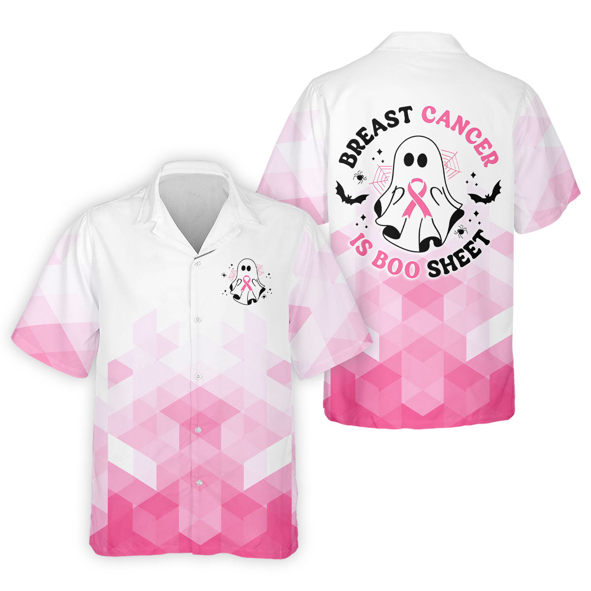 Breast Cancer Is Boo Sheet Ghost Horror Character Polo Shirt, Mens Golf Polo, Printed Golf Shirts