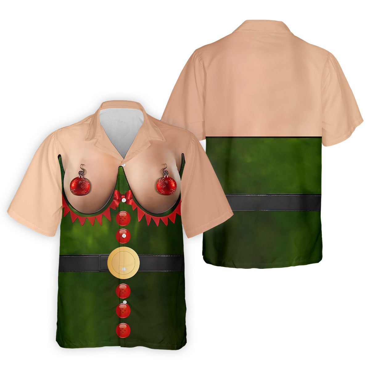 Funny Naughty Elf Costume Men's Golf Shirt, Ugly Christmas Shirt, Christmas Golf Shirt