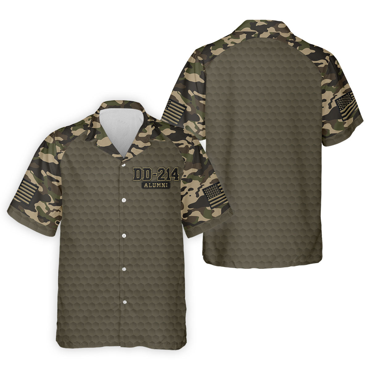 DD-214 Alumni Camo Golf Polo Shirt, Veterans Day Golf Shirt, Mens Golf Shirts