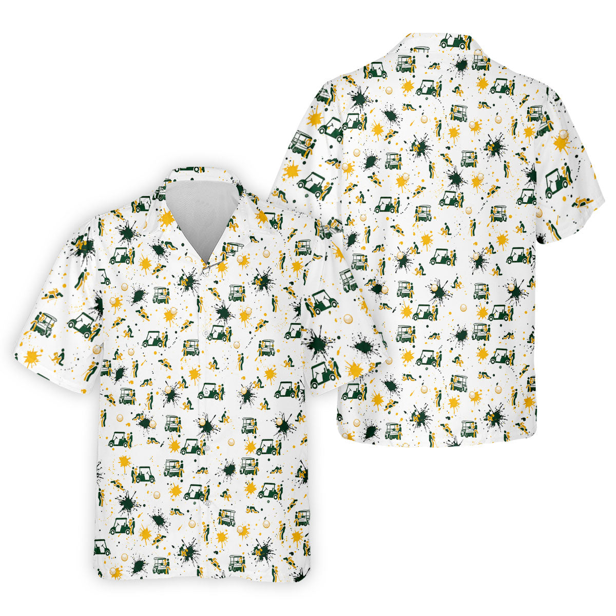 Funny Golf Cart Adult Humor Pattern Polo Shirt, Golf Polo Shirts For Men, Mens Golf Apparel