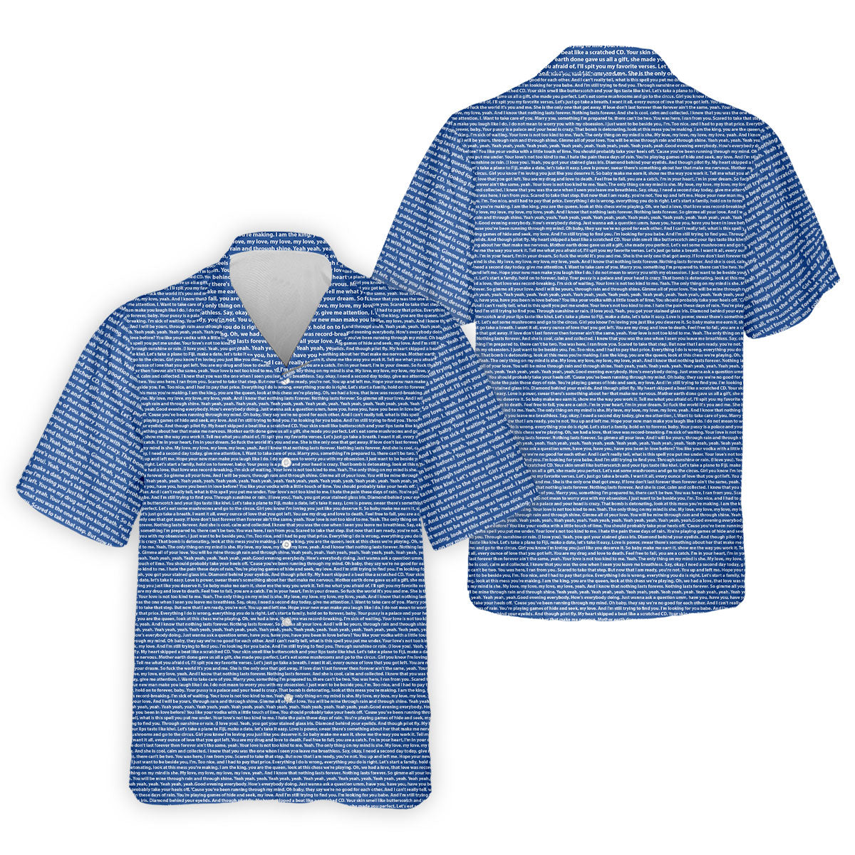 Blue Text Pattern Golf Polo Shirt, Golf Polo Shirts For Men, Mens Golf Apparel