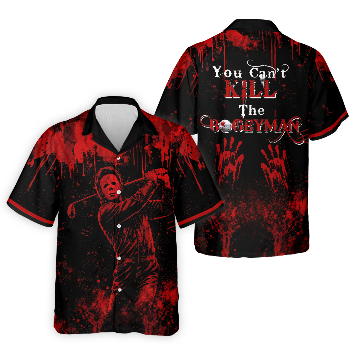 You Cant Kill The Bogeyman Horror Character Polo Shirt, Halloween Shirt, Mens Golf Polo