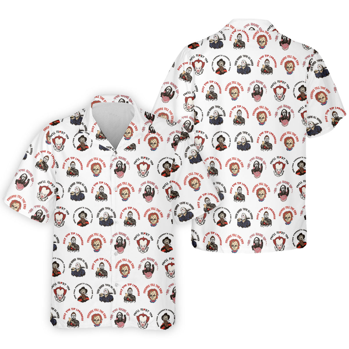 Just The Tip I Promise Horror Character Villains Golf Polo Shirt, Mens Golf Polo, Printed Golf Shirts