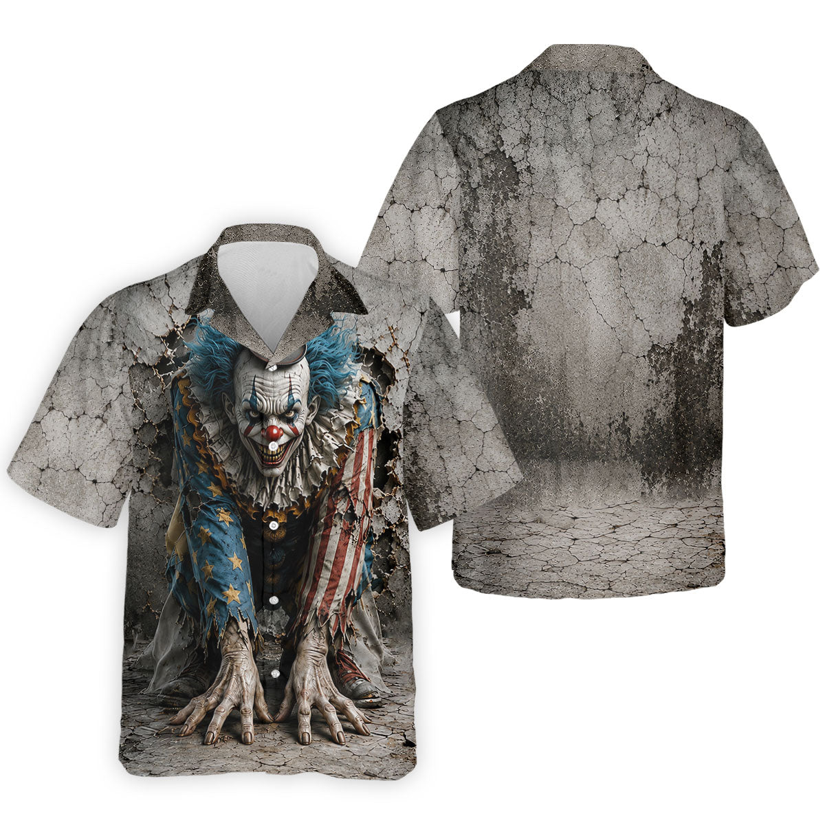 Cracked Wall Horror Character Halloween Shirt, Printed Golf Shirts, Golf Polo Shirts For Men