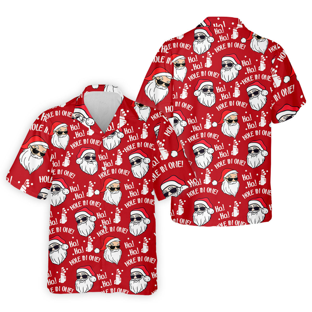 Ho Ho Hole In One Funny Santa Red Christmas Golf Tops For Men, Christmas Golf Shirt, Polo Shirts For Men