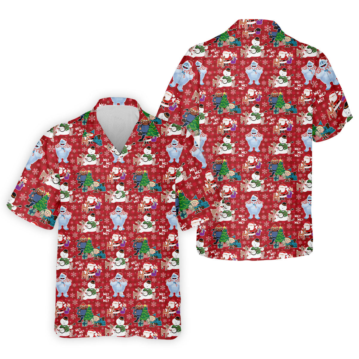 Ho Ho Ho Santa Snowman Men's Golf Polo Shirts, Christmas Golf Shirt, Polo Shirts For Men