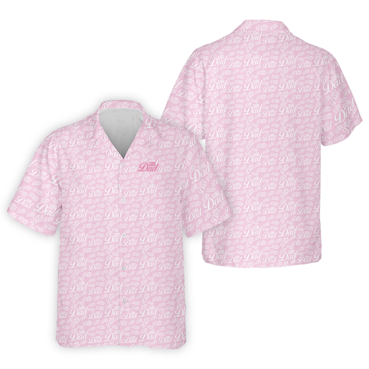 Pink Girl Dad All Over Print Golf Polo Shirt, Golf Polo Shirts For Men, Mens Golf Apparel