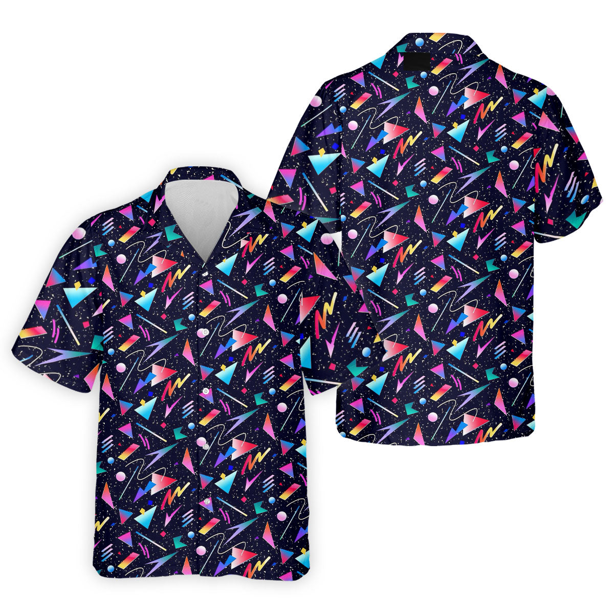 Retro Memphis Geometric Pattern Golf Polo Shirt, Men's Golf Polo, Golf Polo Shirts For Men