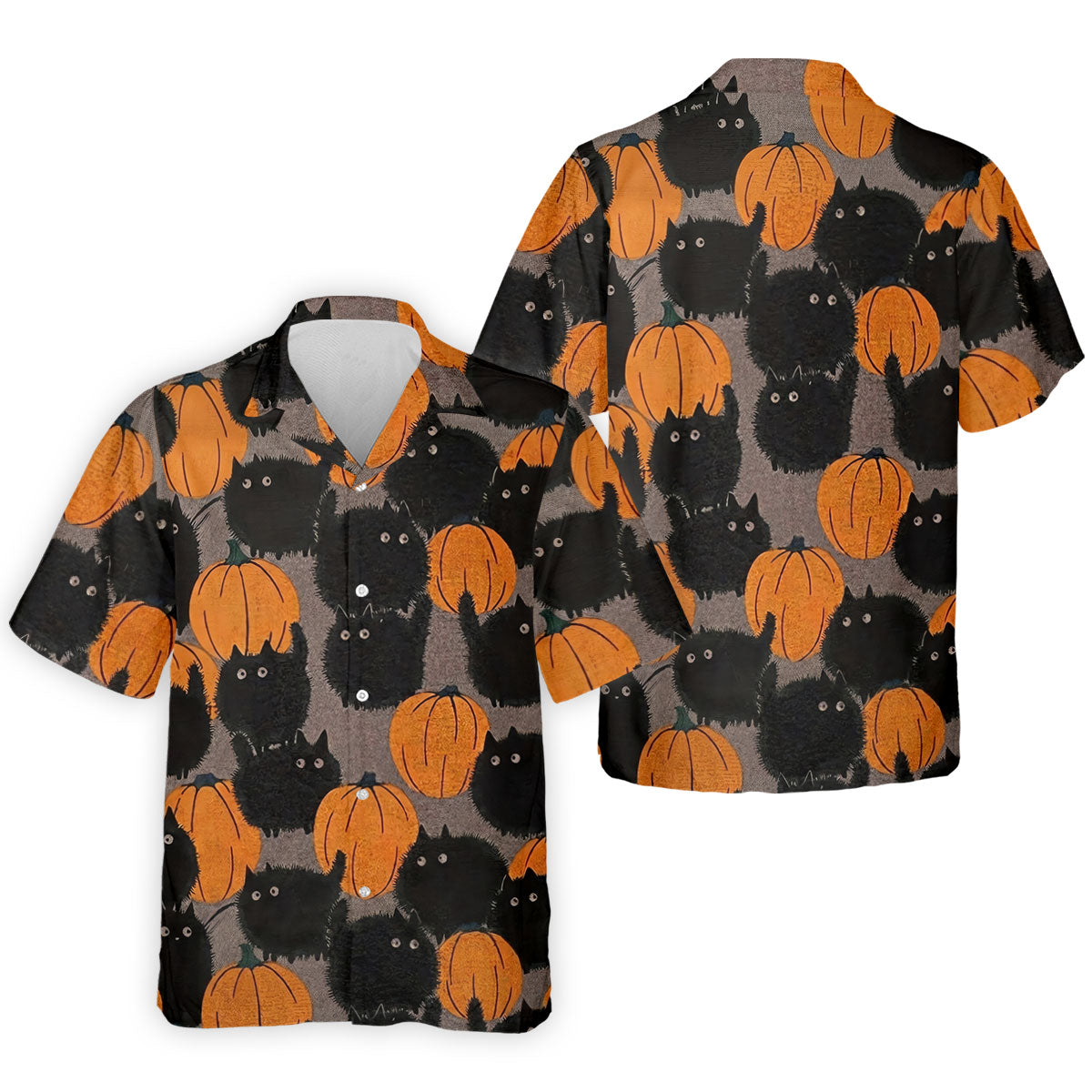 Black Cat Pumpkin Halloween Golf Polo Shirt, Mens Golf Apparel, Golf Shirts For Men