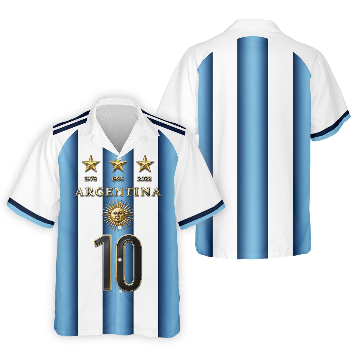 Argentina World Cup Sun Of May Golf Tops For Men, Football Theme Polo Shirts For Men