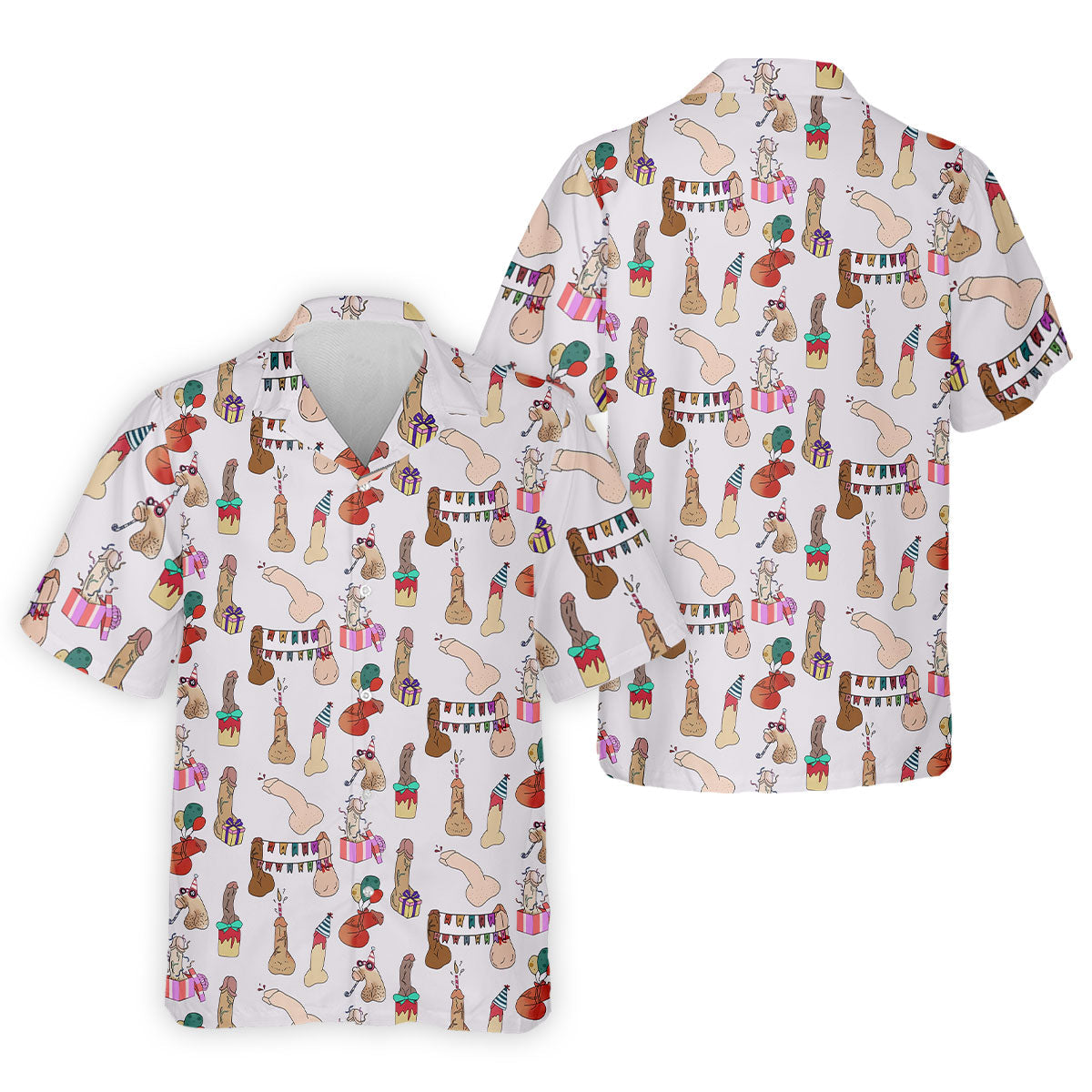 Light Pink Funny Birthday Dick Pattern Golf Polo Shirt, Men's Golf Shirt, Printed Golf Shirts