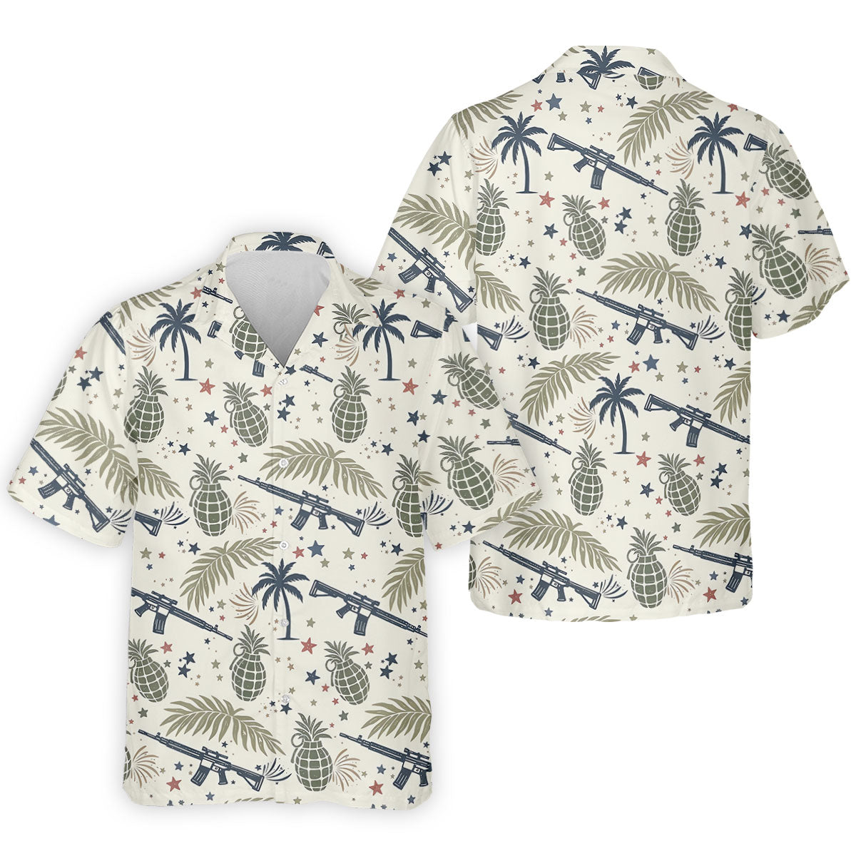 Pineapple Grenade 250 Years Tropical Theme Retro Golf Shirt, Patriotic 4th Of July Polo Shirts For Men