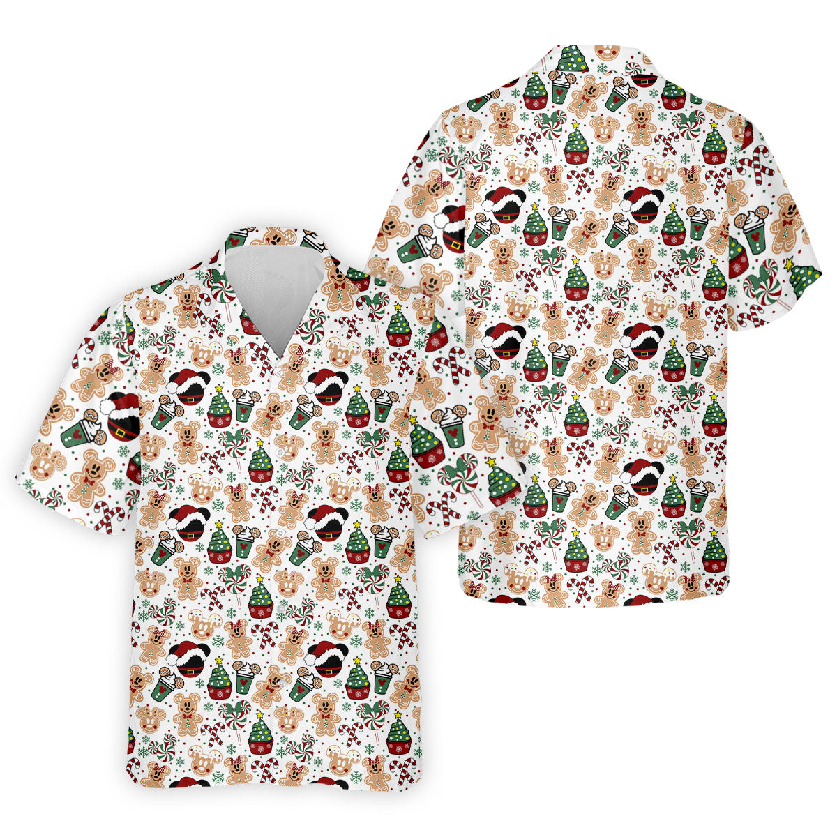 Christmas Sweets Pattern Golf Tops For Men, Cartoon Print Polo Shirts For Men, Christmas Golf Shirt, Golfing Apparel