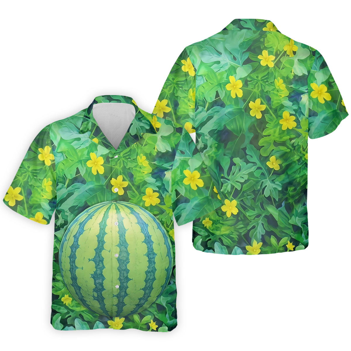 Funny Watermelon Belly Illusion Golf Polo Shirt, Mens Golf Polo, Hawaiian Golf Shirt