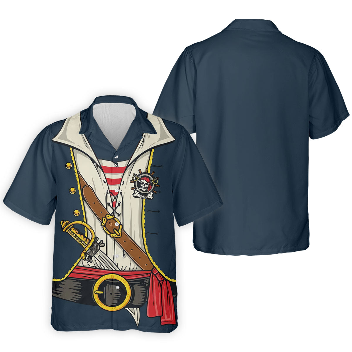 Funny Pirate Costume Hawaiian Golf Shirt, Men's Golf Shirt, Polo Shirts For Men