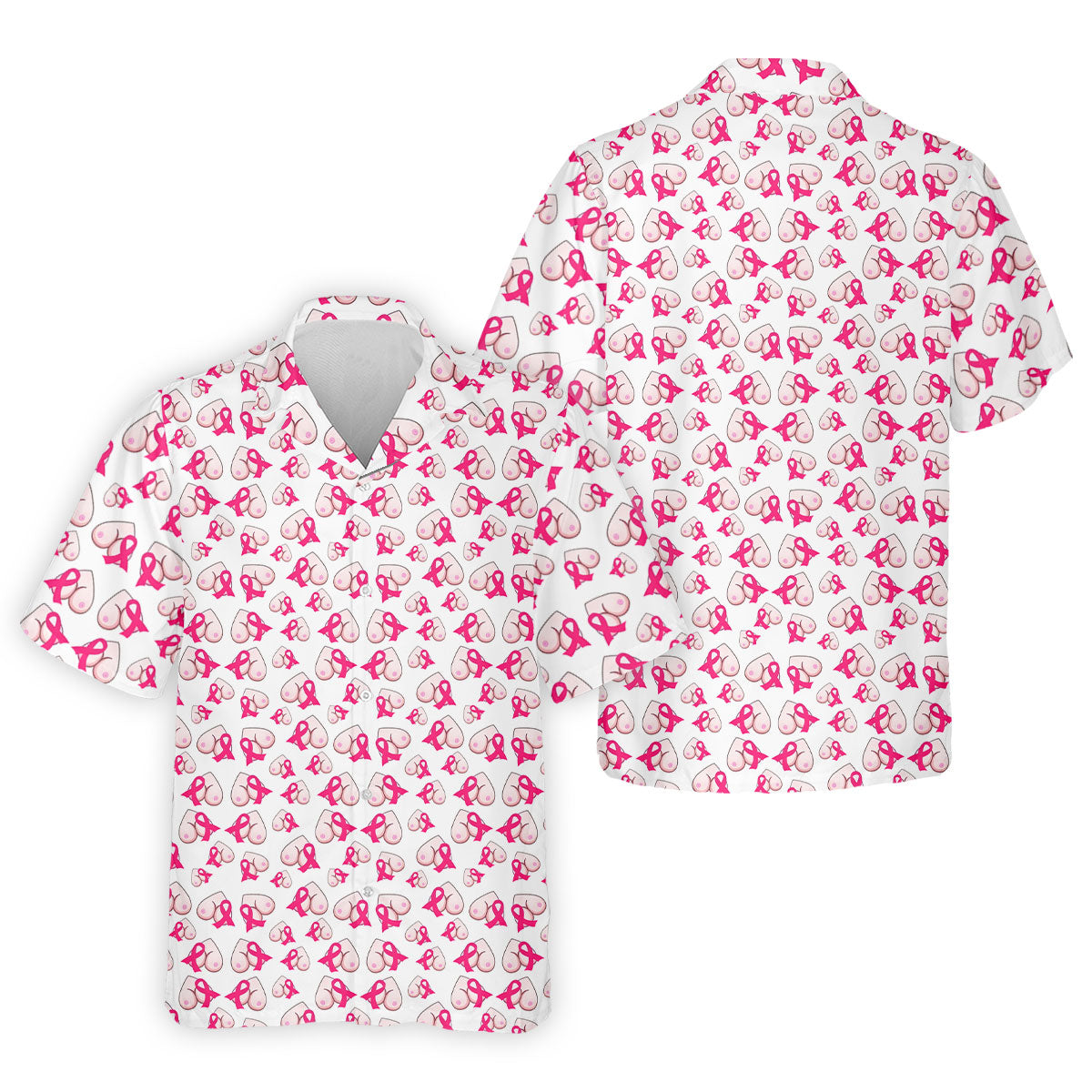 Pink Ribbon Breast Art Breast Cancer Polo Shirt, Golf Shirts For Men, Mens Golf Apparel