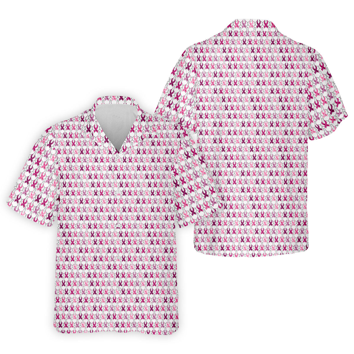 Middle Finger Pink Ribbon Breast Cancer Golf Shirt, Mens Golf Polo, Printed Golf Shirts