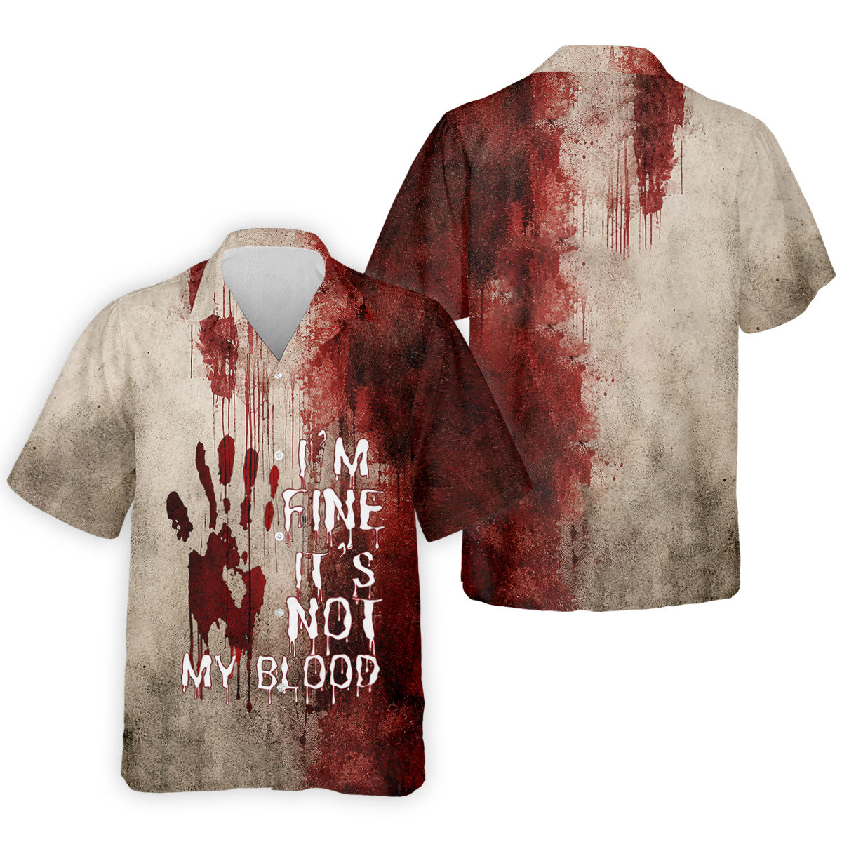 I'm Fine It's Not My Blood Halloween Golf Polo Shirt, Men's Golf Shirts, Hawaiian Golf Shirt