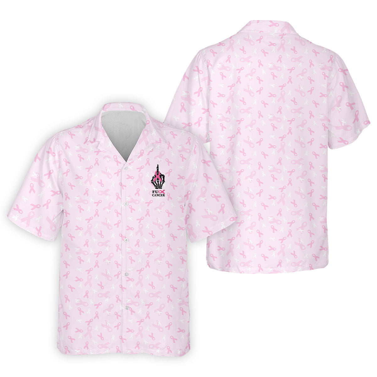 Fuck Cancer Skeleton Hand Breast Cancer Polo, Mens Golf Apparel, Polo Shirts For Men