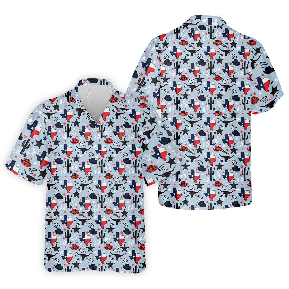 Texas Western Pattern Golf Polo Shirt, Printed Golf Shirts, Golf Polo Shirts For Men