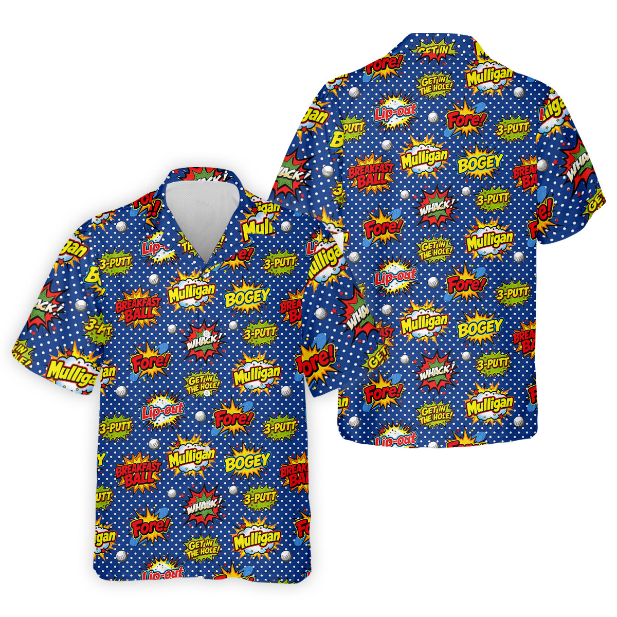 Funny Comic Pop Art Golf Shirt, Hawaiian Golf Shirt, Golf Shirts For Men