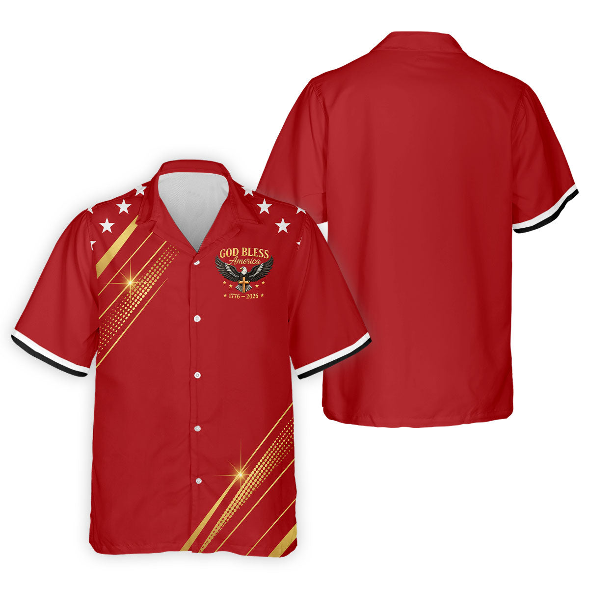 God Bless America 1776–2026 Polo Shirt, 250 Years USA Patriotic Golf Shirt, 4th Of July Golf Shirt, Golf Shirts For Men